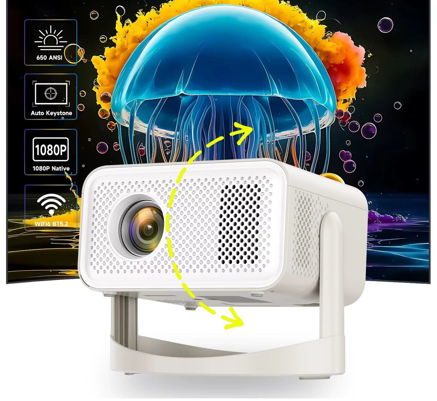 NeoProjector HT23 Portable Projector - 360° 4k Home Cinema - NeoProjectors