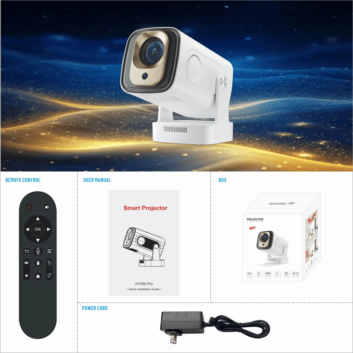 NeoProjector HY260PRO - 4K Home Outdoor Movie - NeoProjectors